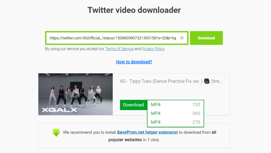 Save from net twitter video downloader